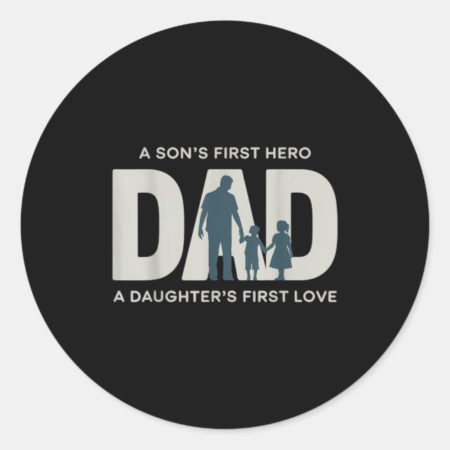 Adesivo Dad Holding Kids Family Silhouette Father Quote  (Frente)