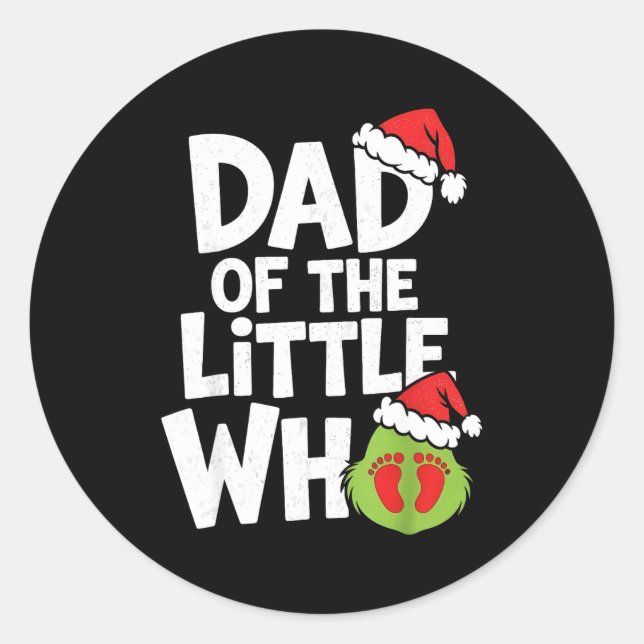 Adesivo Dad Of The Little Who Funny Christmas Pregnancy An (Frente)