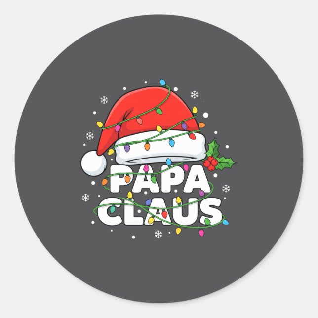 Adesivo Dad Papa Claus Christmas Lights Family Matching Lo (Frente)
