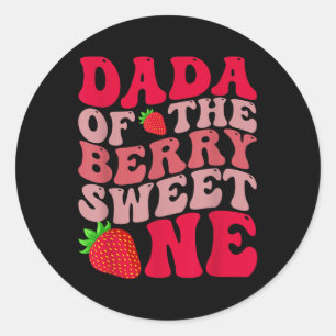 Adesivo Dada Do Primeiro Aniversário Da Garota Strawberr