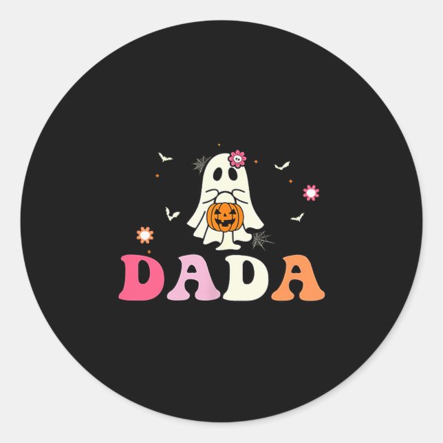 Adesivo Dada Ghost Boo One Soky Dad First Halloween Birthd (Frente)