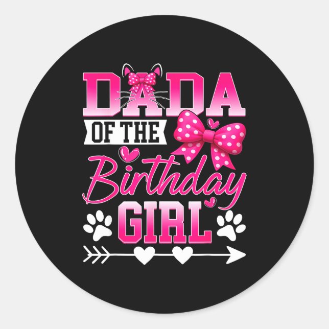 Adesivo Dada Of The Birthday Girl Cat Kitty Family Matchin (Frente)