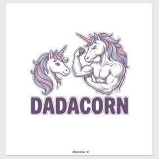 Adesivo Dadacorn Funny Unicorn Dad Vector Shirt Design_1