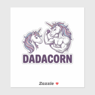 Adesivo Dadacorn Funny Unicorn Dad Vector Shirt Design_1