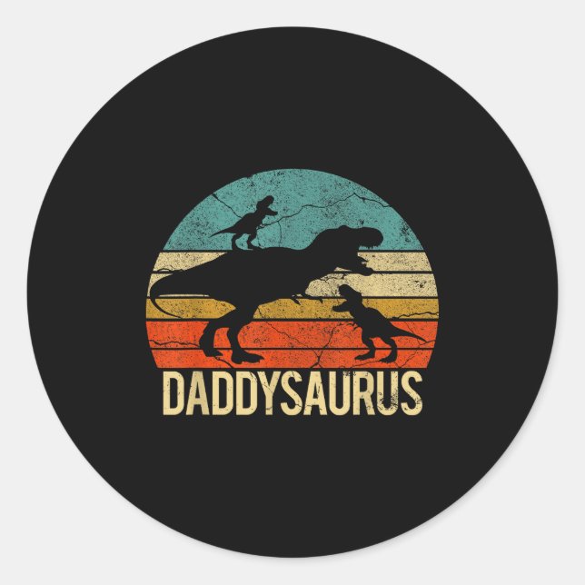 Adesivo Daddy Dinosaur Daddysaurus 2 Two Kids Christmas Gi (Frente)