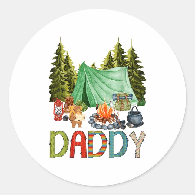 Adesivo Daddy Of The Happy Camper 1st Birthday Bear Camng  (Frente)