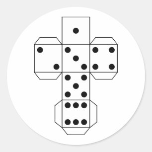 Adesivo Dados de cor branca e preta   Desenho