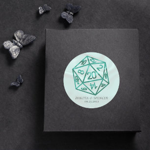 Adesivo Dados de RPG   Gamer de Mesa Emerald Fantasy Perso