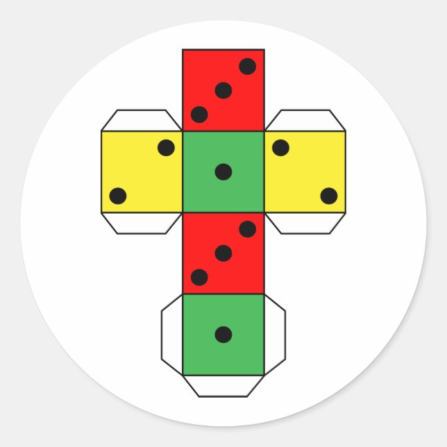 Adesivo Dados imprimíveis | Desenho | Cor vívida (Frente)