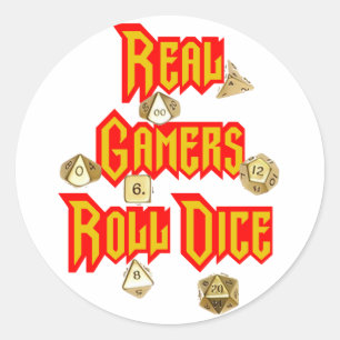 Adesivo Dados reais do rolo dos Gamers
