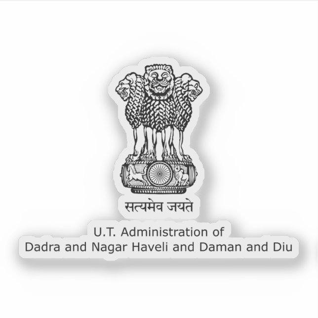 Adesivo Dadra & Nagar Haveli & Daman &Diu selo estatal, Ín (Frente)