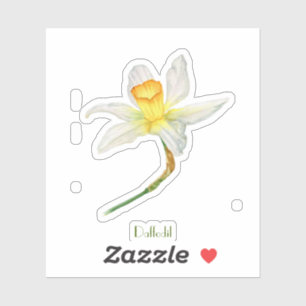 Adesivo Daffodil aquarela Vinheta de Corte Personalizado