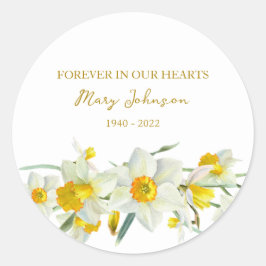 Adesivo Daffodil Memorial Funeral Classic Round Sticker