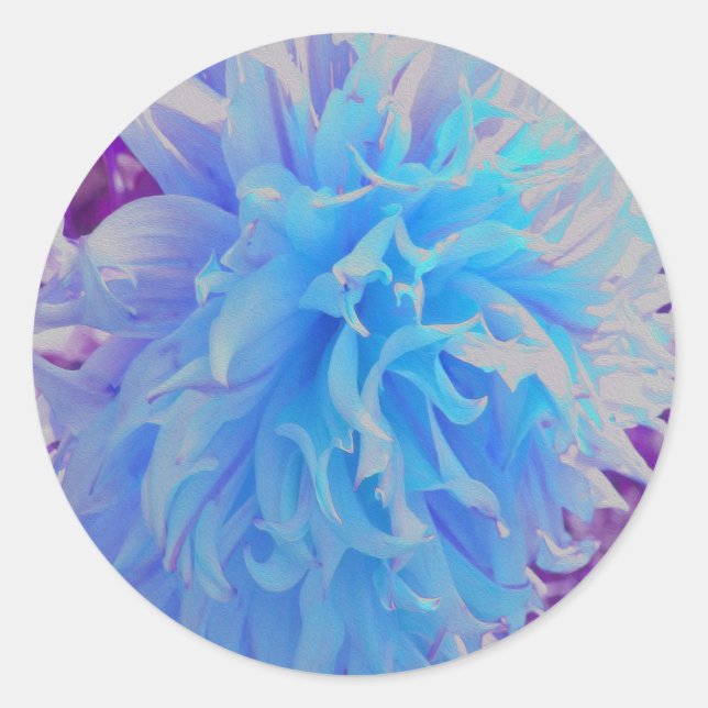 Adesivo Dahlia Flor Decorativa Azul Elegante (Frente)