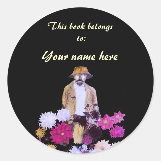 Adesivo Dahlia Gardener Bookplate Sticker (Frente)