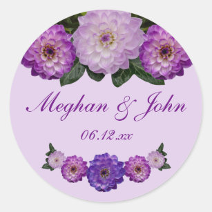 Adesivo Dahlia Purple Lavanda Lilac Floral Casamento
