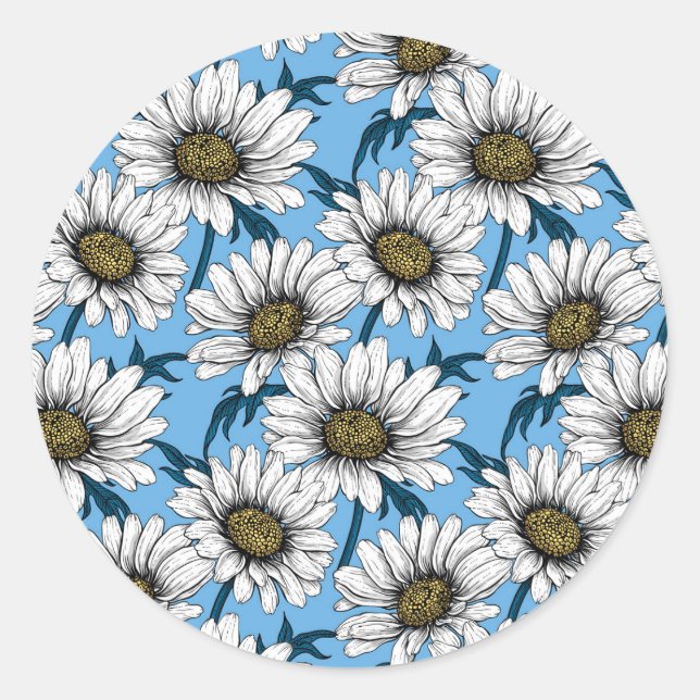 Adesivo Daisies, flores silvestres em azul (Frente)
