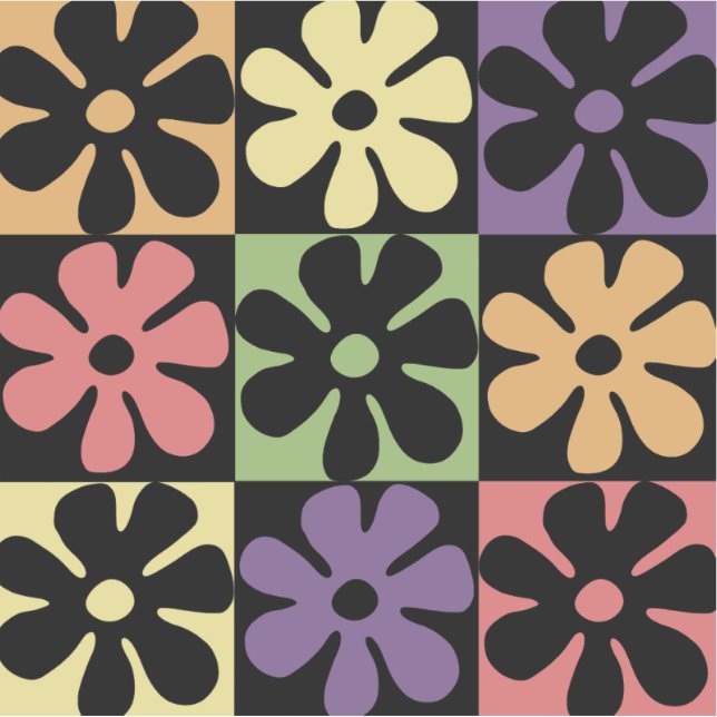 Adesivo Daisies retrorreflectoras multicoloridas dos anos  (Frente)