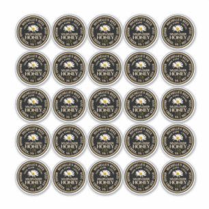 Adesivo Daisy à prova d'água de 2,25" Honey Mason Jar Li