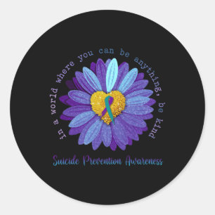 Adesivo Daisy Be Kind Prevenção Suicídio Sensibilização Te