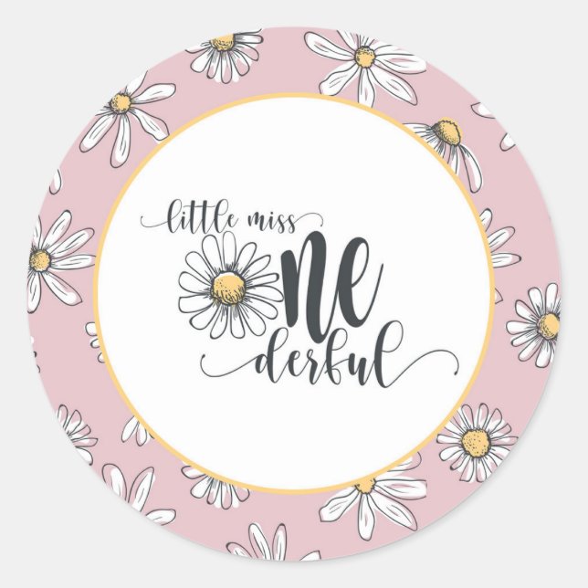 Adesivo Daisy Birthday Sticker - Pequena Senhorita ONE (Frente)