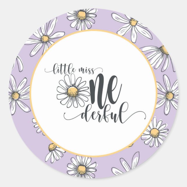 Adesivo Daisy Birthday Sticker - Pequena Senhorita ONEMara (Frente)