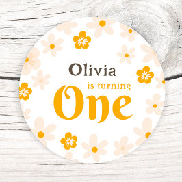 Adesivo Daisy Boho Floral primeiro aniversario