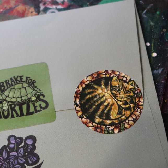 Adesivo Daisy Cat Floral Cats tabuday (Criador carregado)