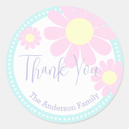 Adesivo Daisy Chá de fraldas Obrigado Blue Sticker