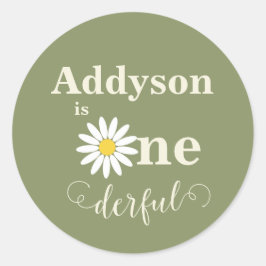 Adesivo Daisy de Primeiro Aniversário Onederful