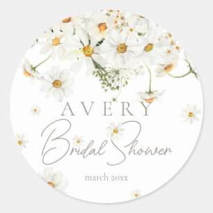 Adesivo Daisy Elegante Flor Silvestre Moderno Chá de Noiva