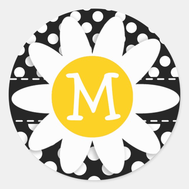 Adesivo Daisy em Bolinhas Pretas e Brancas (Frente)