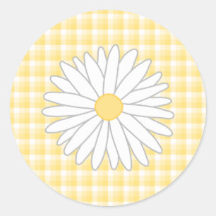 Adesivo Daisy Flower em Amarelo e Branco.