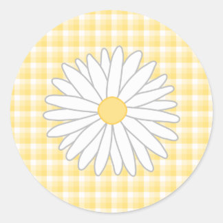 Adesivo Daisy Flower em Amarelo e Branco.