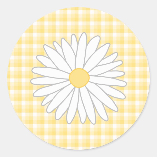 Adesivo Daisy Flower em Amarelo e Branco. (Frente)