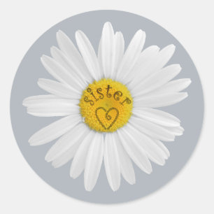 Adesivo Daisy Flower For Sister Art Customize Background