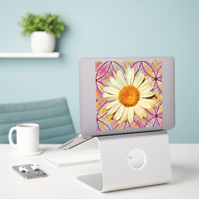 Adesivo Daisy Flower Vintage Style Sticker (Laptop na mesa)