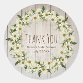 Adesivo Daisy Flowers Floral Wreath Rustic Country