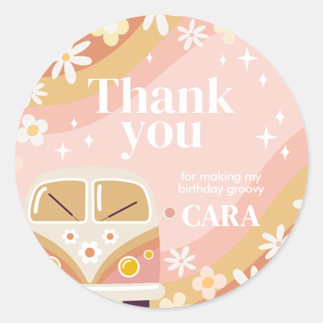 Adesivo Daisy Groovy Uma Festa de aniversário (Frente)