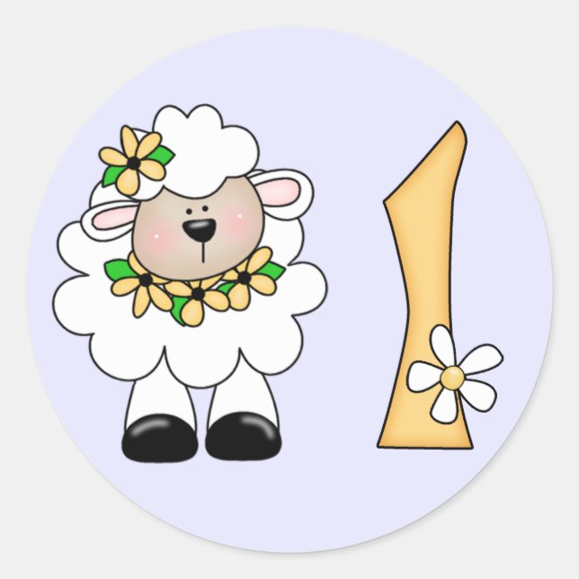 Adesivo Daisy Lamb primeiro aniversario (Frente)