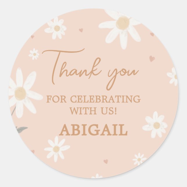 Adesivo Daisy Little Miss Onemagia Foto Aniversário (Frente)