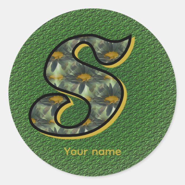 Adesivo Daisy Monogram Initial S Personalized (Frente)