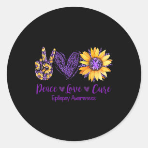 Adesivo Daisy Peace Love Cure Epilepsy Awarse Purple Ri