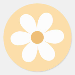 Adesivo Daisy retrô amarelo boho