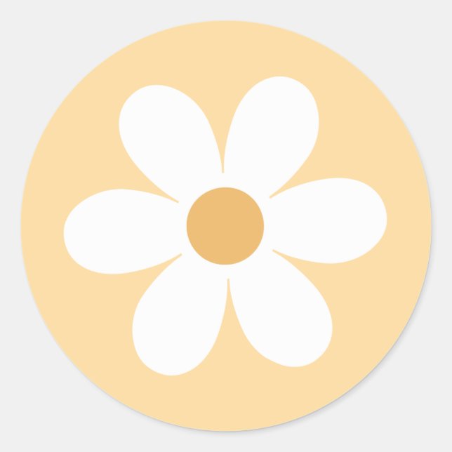Adesivo Daisy retrô amarelo boho (Frente)