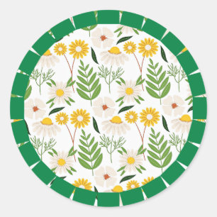 Adesivo Daisy Springtime Pattern, quadro verde,