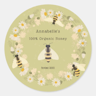 Adesivo Daisy Wreath e Bees Mel Personalizam