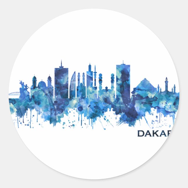 Adesivo Dakar Senegal Skyline Blue (Frente)