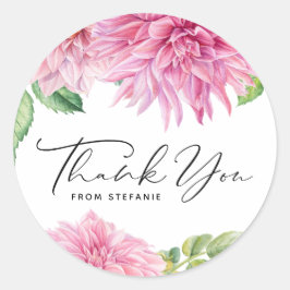 Adesivo Dália Floral Água Rosa de Aniversário Obrigado