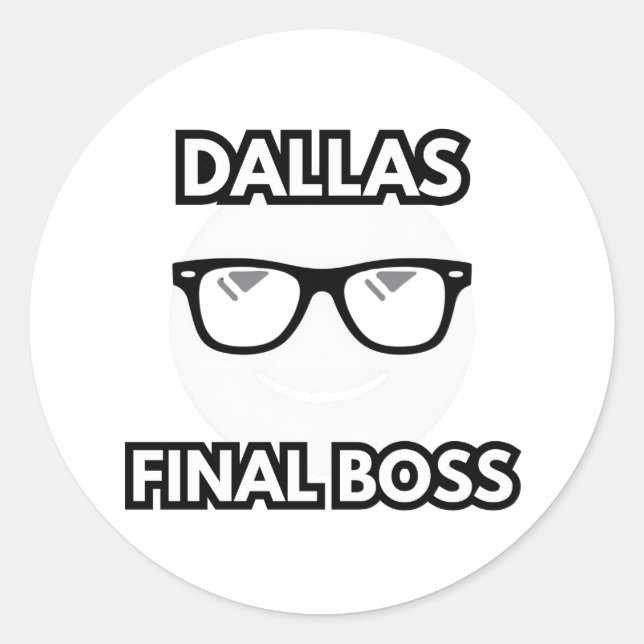 Adesivo Dallas Final Boss Cool Emoji (Frente)